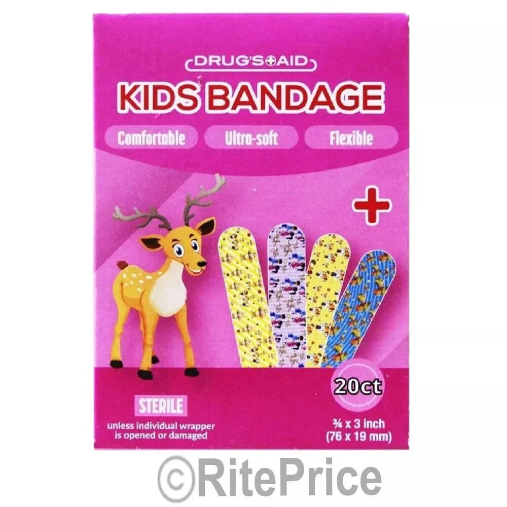 40 Pcs Kids Adhesive Bandages Character Animals, Girls, Boys AST (2 Pack) - New